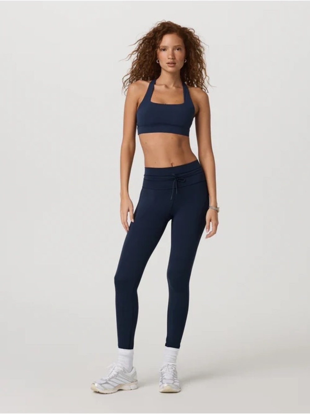 2 Pairs of Vuori Navy & Sage Green High-Waist Every Day Leggings
